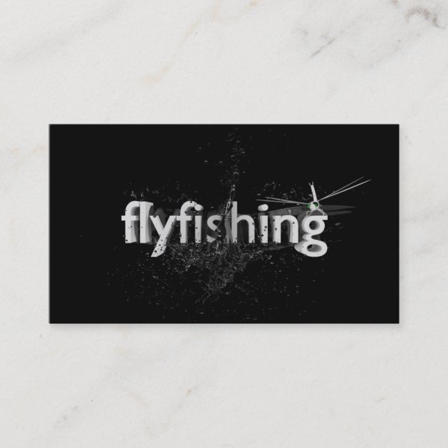 Carte De Visite Flyfishing noir et blanc (Devant)