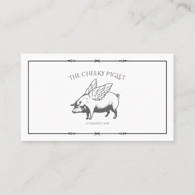 Carte De Visite Flying Pig With Wings Logo (Devant)
