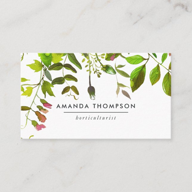 Carte De Visite Foliage aquarelle (Devant)