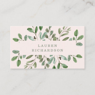 Carte De Visite Foliage minimaliste  Rose pâle