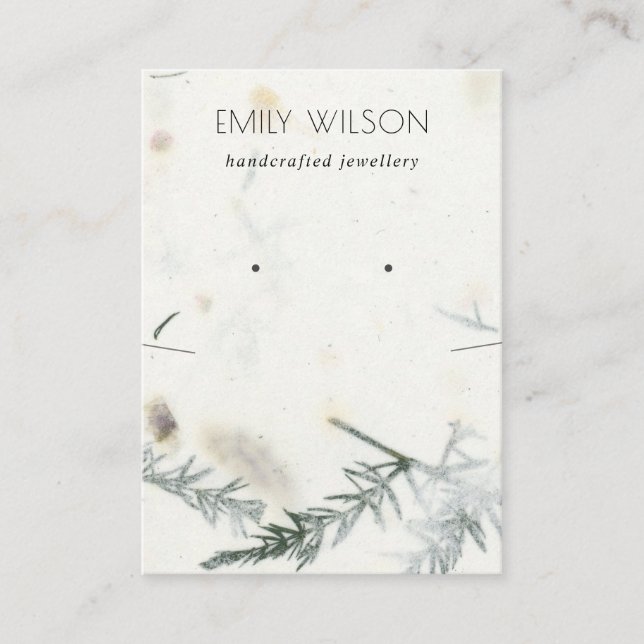 Carte De Visite Foliage Papier artisanal Texture Elevage Collier  (Devant)