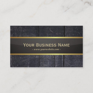 Carte de visite foncé chic de texture en bois et