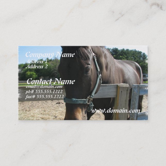 Carte de visite foncé de cheval de pur sang de (Devant)