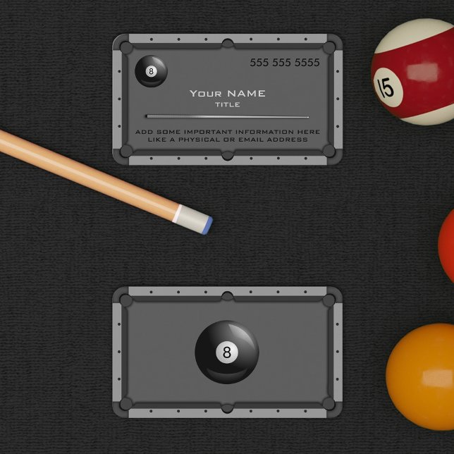 Carte de visite foncé de table de billard (Créateur téléchargé)