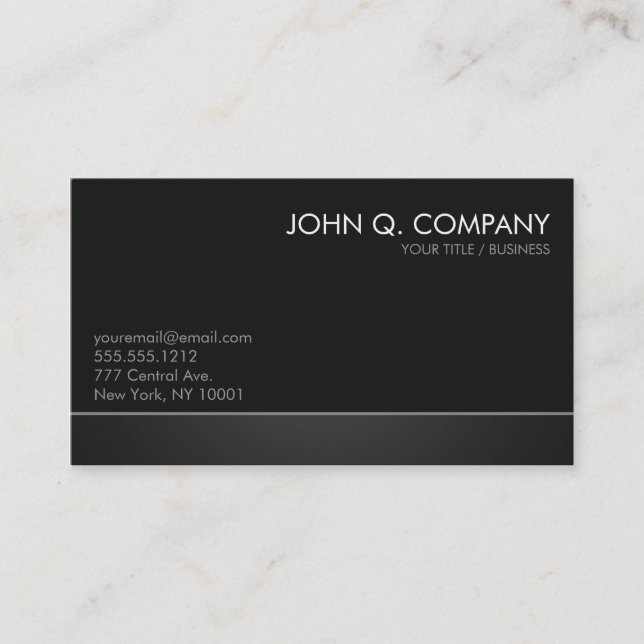 Carte de visite foncé fait sur commande moderne - (Devant)