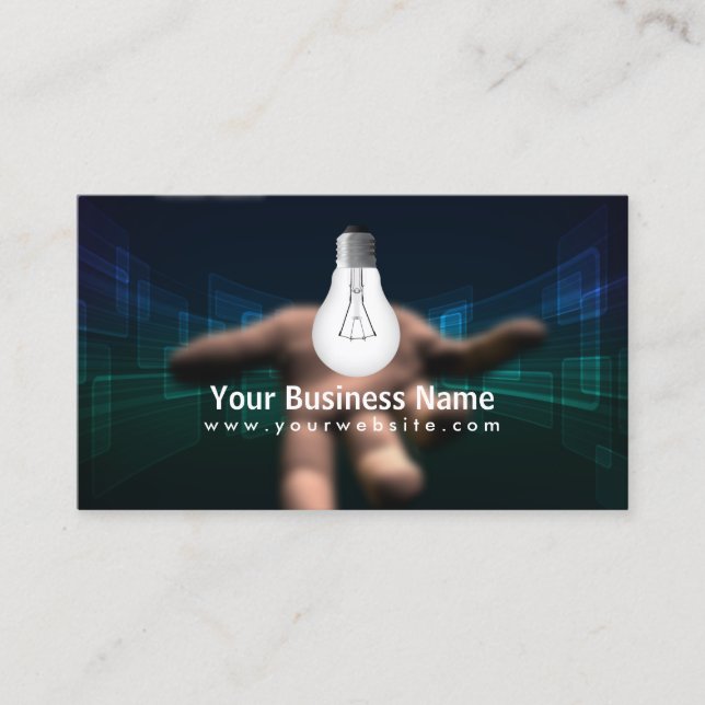 Carte de visite foncé pour ampoule à main (Devant)