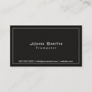 Carte de visite foncé simple chic de trompettiste