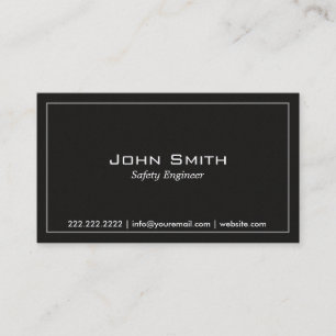 Carte de visite foncé simple d'ingénieur de