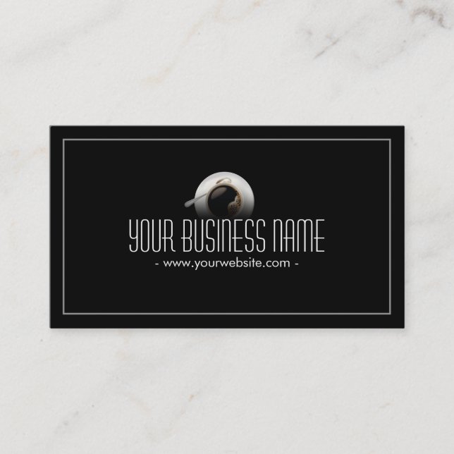 Carte de visite foncé simple simple de café de (Devant)