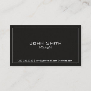 Carte de visite foncé simple simple de Mixologist