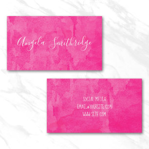 Carte De Visite Fond aquarelle rose vif