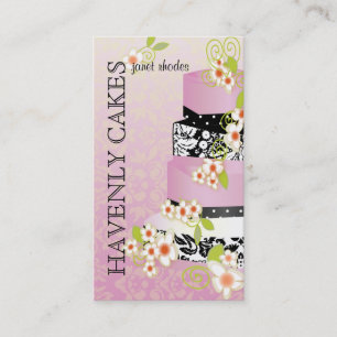 Carte De Visite Fond DIY mariage/pâtisserie/gâteau rose de PixDezi