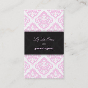 Carte De Visite Fond diy PixDezines Pink+White Olivia Damask