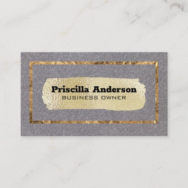 Carte De Visite Fond d'or | Bordure | Tissu (Devant)