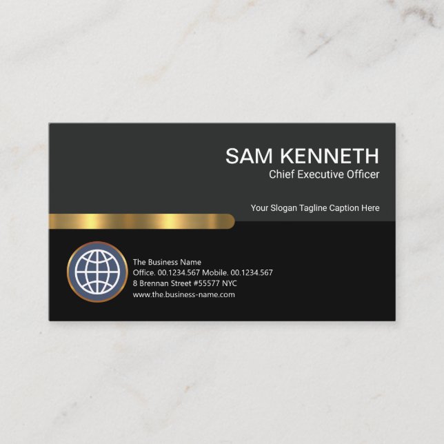 Carte De Visite Fondateur de la Gold Stripe CEO de Colonnes Noires (Devant)