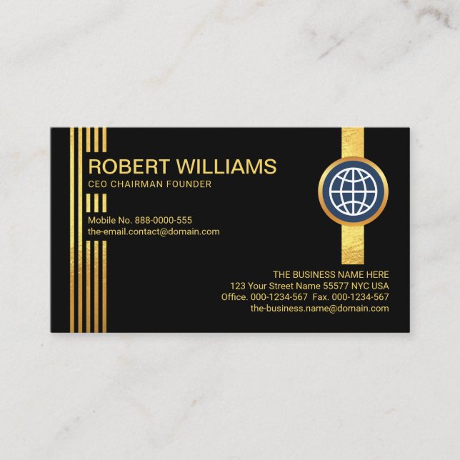 Carte De Visite Fondateur du Futuristic Gold Lines (Devant)