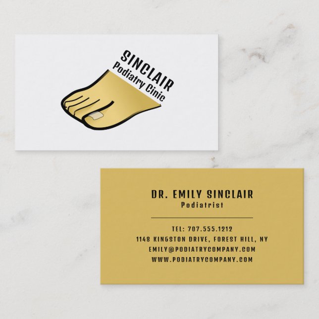 Carte De Visite Foot Design, Clinique Podiatriaire, Podiatriste (Devant / Derrière)