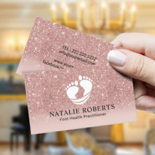 Carte De Visite Foot Healthcare Practiician Massage Spa Rose Gold
