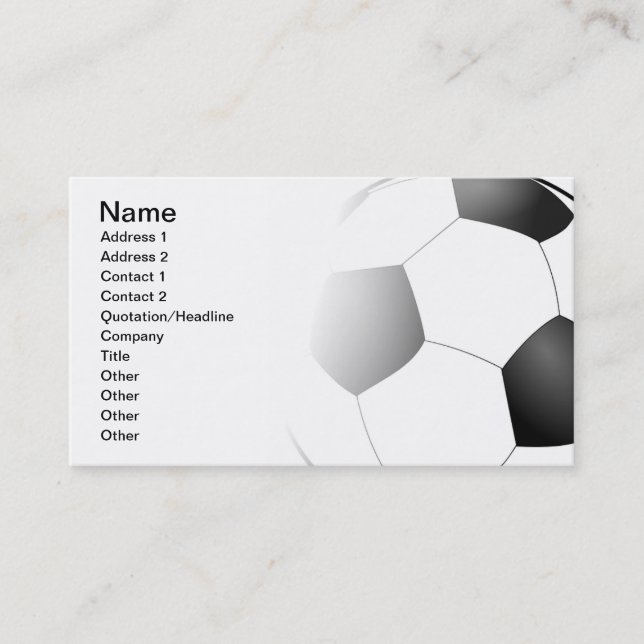 Carte De Visite Football (Devant)