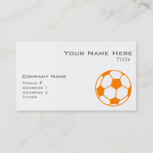 Carte De Visite Football orange et blanc