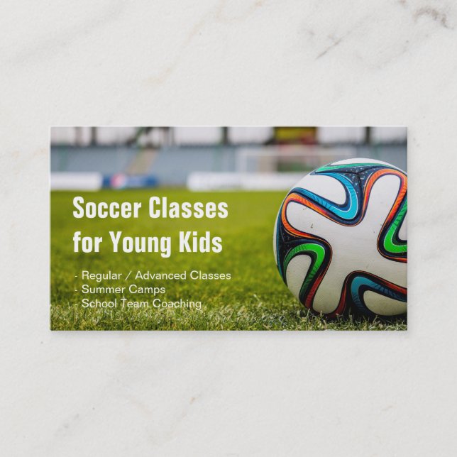 Carte De Visite Football / Soccer Classes Entraîneur élégant et un (Devant)