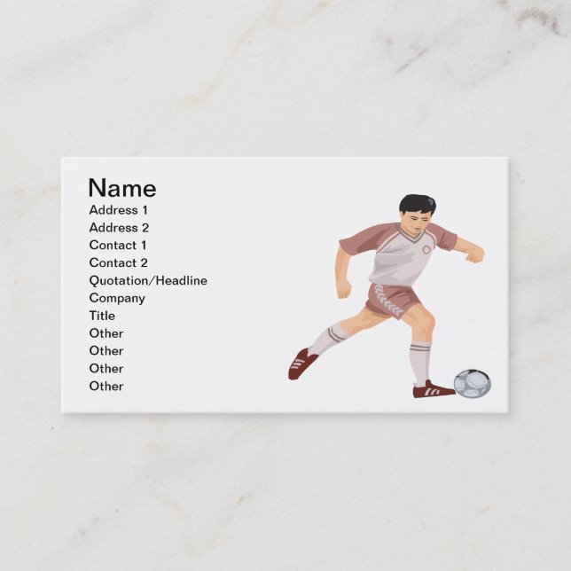 Carte De Visite Footballeur (Devant)