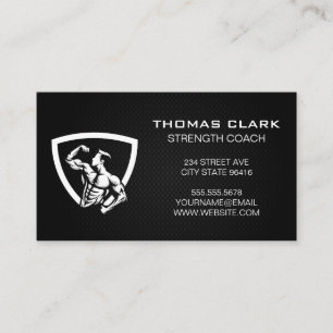 Carte De Visite Force de fitness   Logo Homme Flexing
