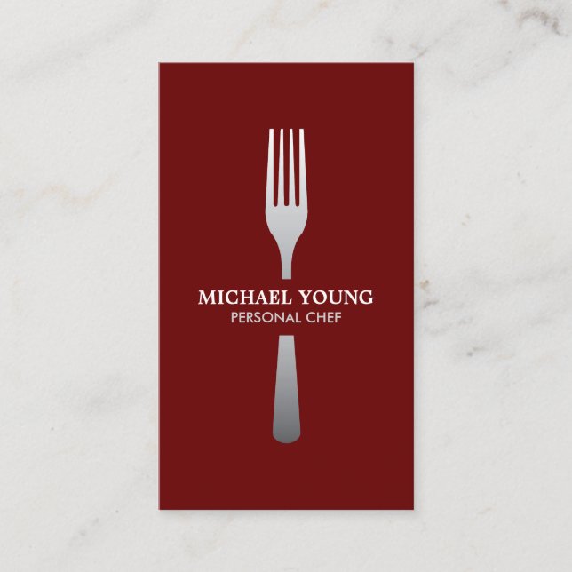 Carte De Visite FORCE EN ARGENT sur DARK RED (Devant)