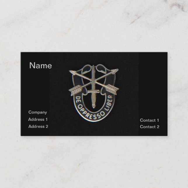 Carte De Visite Forces spéciales (Devant)