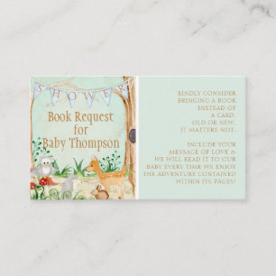 Carte De Visite Forêt Animaux Chouette des cerfs Demande de réserv