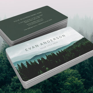 Carte De Visite Forêt de pins de la chaîne de montagnes 