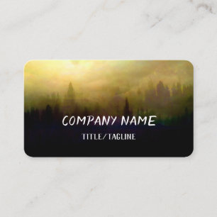 Carte De Visite forêt de pins nature art paysage brumeux  