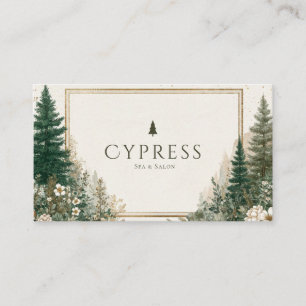 Carte De Visite Forêt de pins rustique Bois hivernal