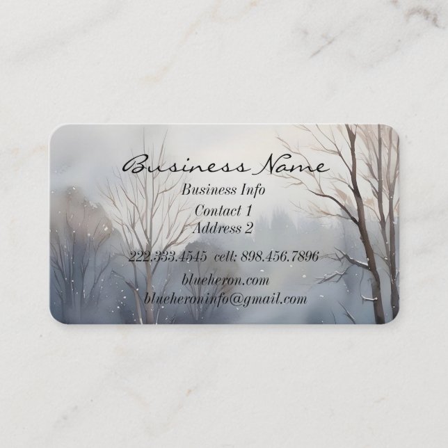 Carte De Visite Forêt d'hiver personnalisée Paysage Art (Devant)