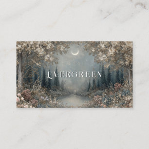 Carte De Visite Forêt Enchantée au Clair de Lune Nuit Étincelante