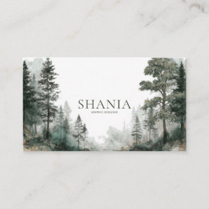 Carte De Visite Forêt minimaliste moderne à l'aquarelle
