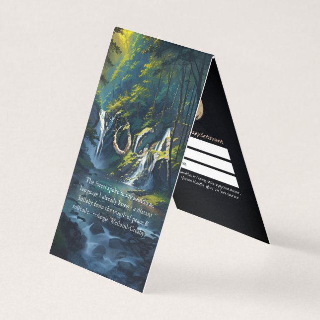 Carte De Visite Forêt naturelle YOGA Texte caché Reiki Citations p (Devant)