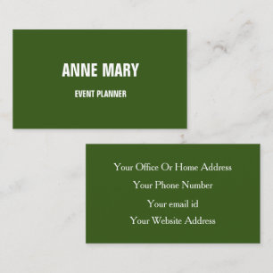 Carte De Visite Forêt professionnelle Vert blanc brillant coloré