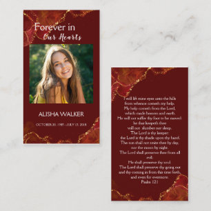 Carte De Visite Forever in Our Hearts Photo Funeral Prayer Card