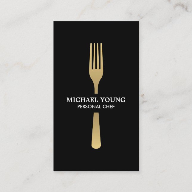 Carte De Visite FORK D'OR Chef, Restauration, Restaurant (Devant)