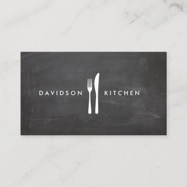 Carte De Visite Fork & Knife Logo 3 pour Chef, Foodie, Restaurant (Devant)