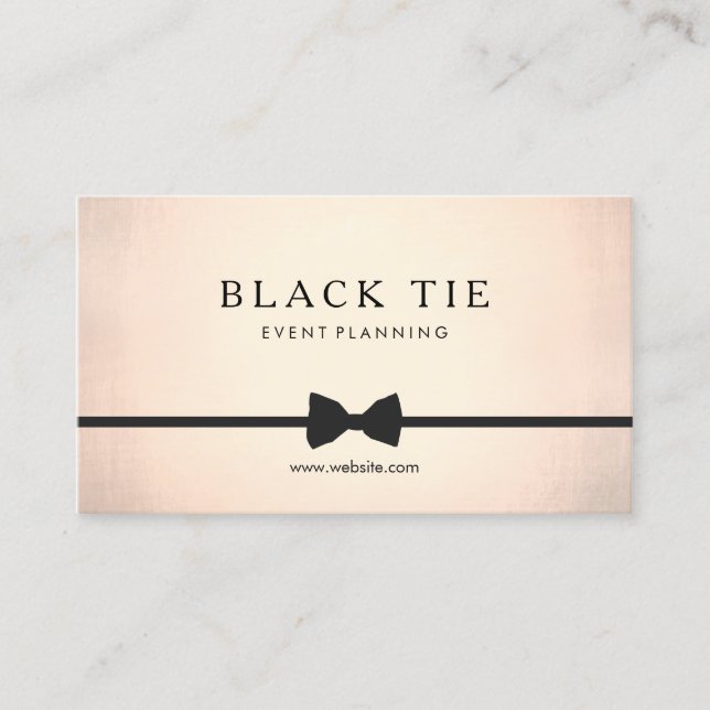 Carte De Visite Formal Black Cravate Event Planner Gold (pas de br (Devant)