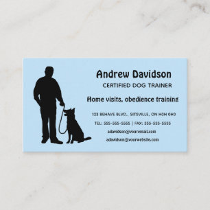 Carte De Visite Formateur de chien Silhouette modifiable