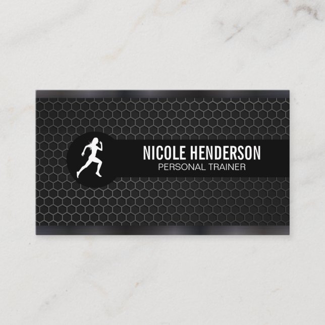 Carte De Visite Formateur personnel | Arme métallique | Fibre de c (Devant)