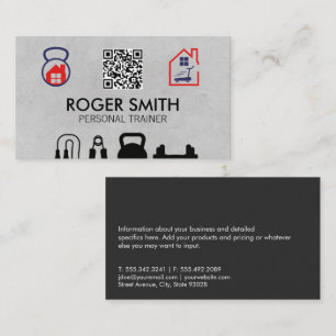 Carte De Visite Formateur personnel   Entraînement à domicile   QR