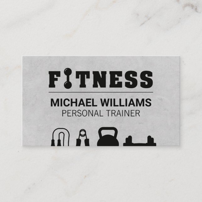 Carte De Visite Formateur personnel | Équipement d'entraînement |  (Devant)