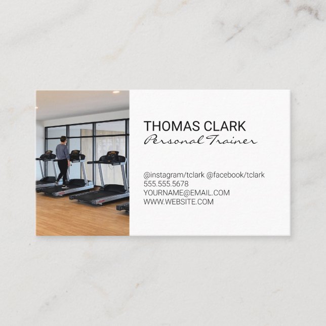 Carte De Visite Formateur personnel | Machines et tapis (Devant)