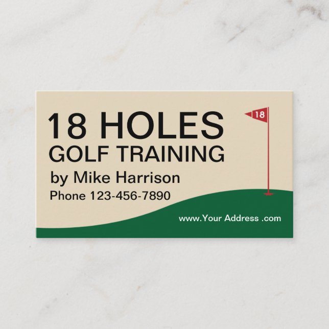 Carte De Visite Formation et instructeur de golf (Devant)
