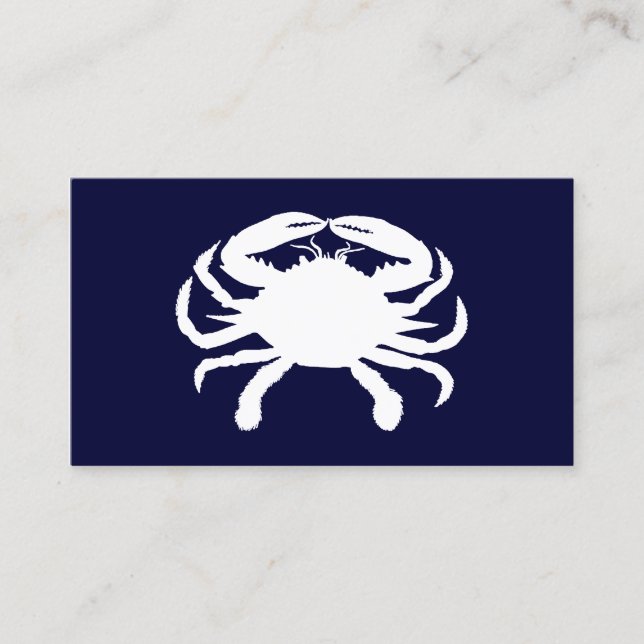 Carte De Visite Forme de crabe bleu et blanc (Devant)