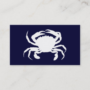 Carte De Visite Forme de crabe bleu foncé et blanc